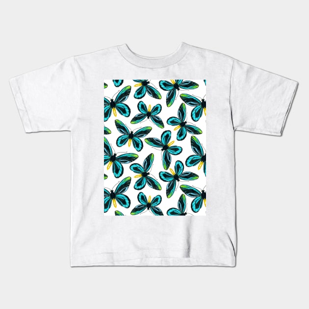 Queen Alexandra' s birdwing butterfly pattern design Kids T-Shirt by katerinamk